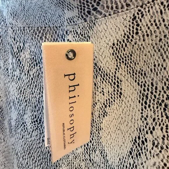 NWT Philosophy Faux Leather Snakeskin Leggings Sz S - Picture 4 of 6